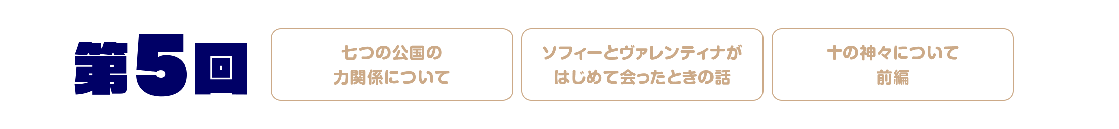 第5回 「七つの公国の力関係について」「ソフィーとヴァレンティナがはじめて会ったときの話」「十の神々について。前編」
